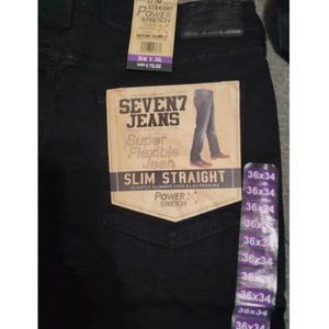 Seven7 Jeans Slim Straight Power Stretch, Size 36x34, Rinse